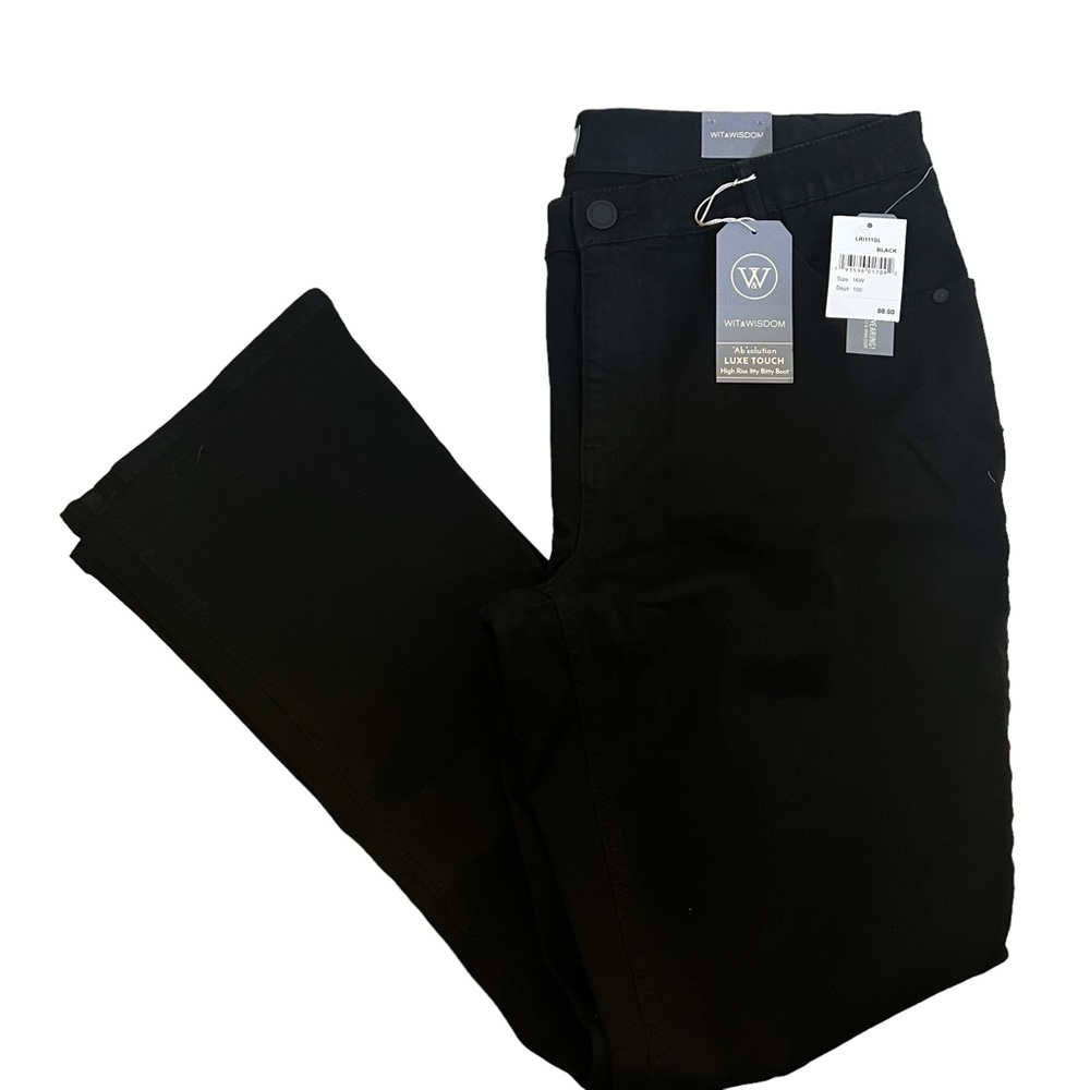 Wit & Wisdom Luxe Touch Ab Solutions Black High Rise Itty Bitty Boot Denim Jeans